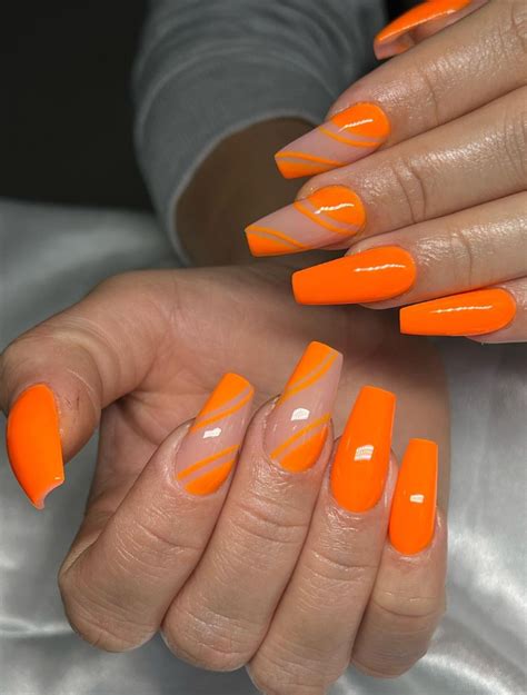 orange nail designs 2023|pastel orange nails with design.